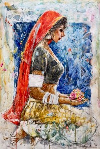 Moazzam Ali, Flower & Flower Series, 30 x 42 Inch, Watercolor on Paper, Figurative Painting, AC-MOZ-157